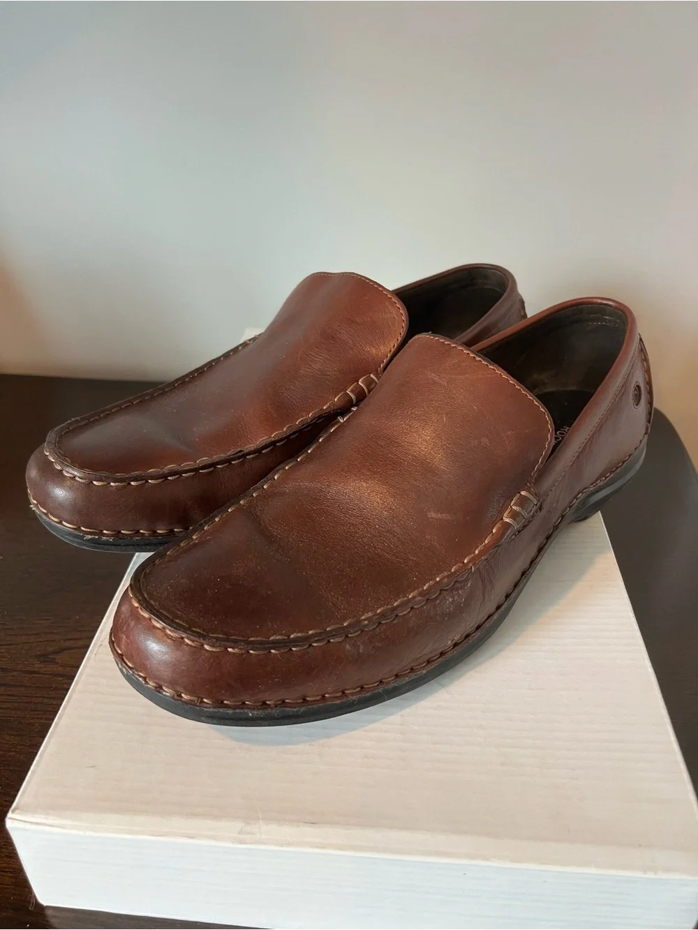 Men's Rockport Brown Leather Slip-On Loafers